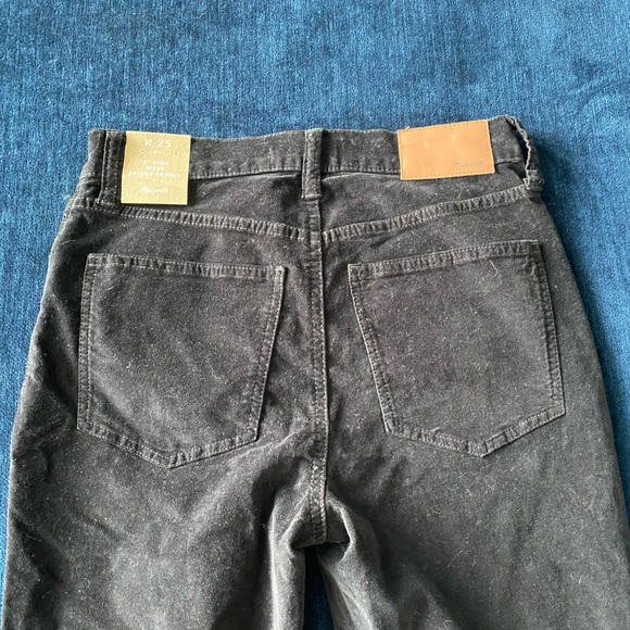 NWT Madewell Velour Black 9” High Riser Skinny Skinny Pants Women’s Size 25 - Picture 4 of 8